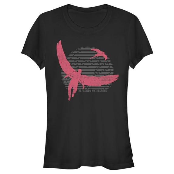 Junior's Marvel The Falcon and the Winter Soldier Flying Falcon Graphic Tee Black 2X Large