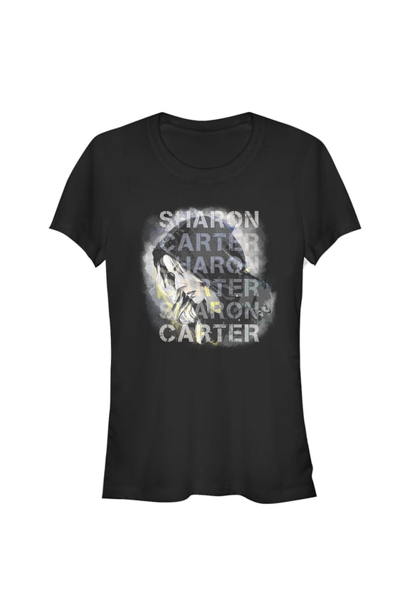 Junior's Marvel The Falcon and the Winter Soldier Sharon Carter Drawing  Graphic Tee Black Large