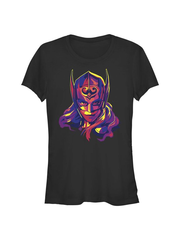 Junior's Marvel: Thor: Love and Thunder Jane Foster Portrait Graphic Tee Black X Large