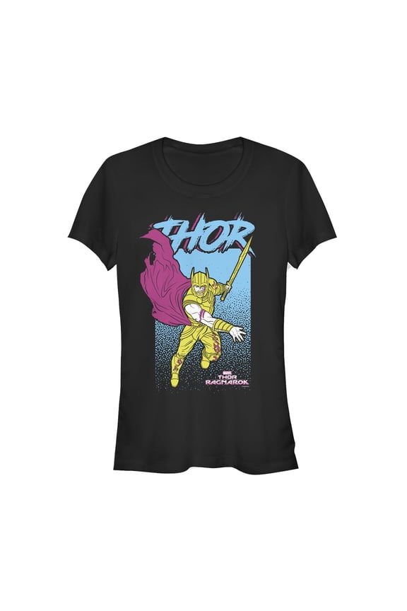 Junior's Marvel Thor: Ragnarok Cape Graphic Tee Black Medium