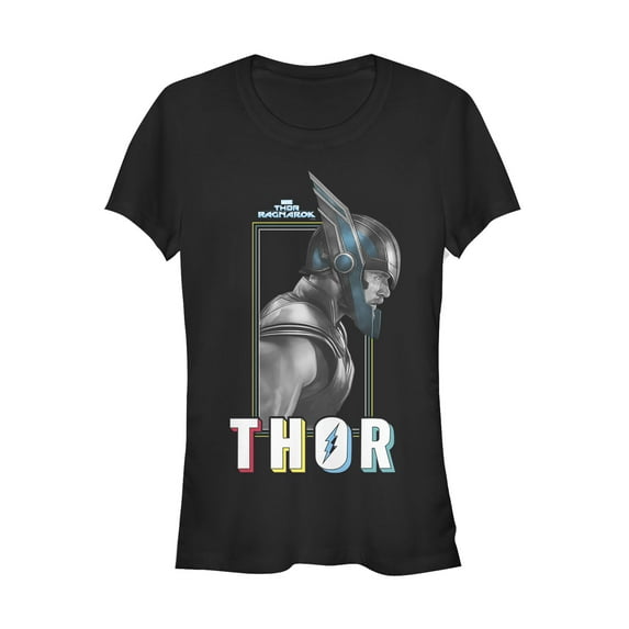 Junior's Marvel Thor: Ragnarok Profile Graphic Tee Black X Large