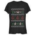 thumbnail image 1 of Junior's Marvel Ugly Christmas Deadpool  Graphic Tee Black Medium, 1 of 2