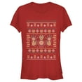 thumbnail image 1 of Junior's Marvel Ugly Christmas Iron Man  Graphic Tee Red Small, 1 of 2