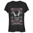 thumbnail image 1 of Junior's Marvel Ugly Christmas Venom Face  Graphic Tee Black Medium, 1 of 2
