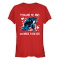 thumbnail image 1 of Junior's Marvel Valentine Panther Wakanda Forever  Graphic Tee Red Small, 1 of 2