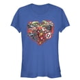 thumbnail image 1 of Junior's Marvel Valentine's Day Avenger Heart Collage  Graphic Tee Royal Blue X Large, 1 of 2