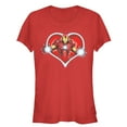 thumbnail image 1 of Junior's Marvel Valentine's Day Iron Man Heart Frame  Graphic Tee Red Medium, 1 of 2