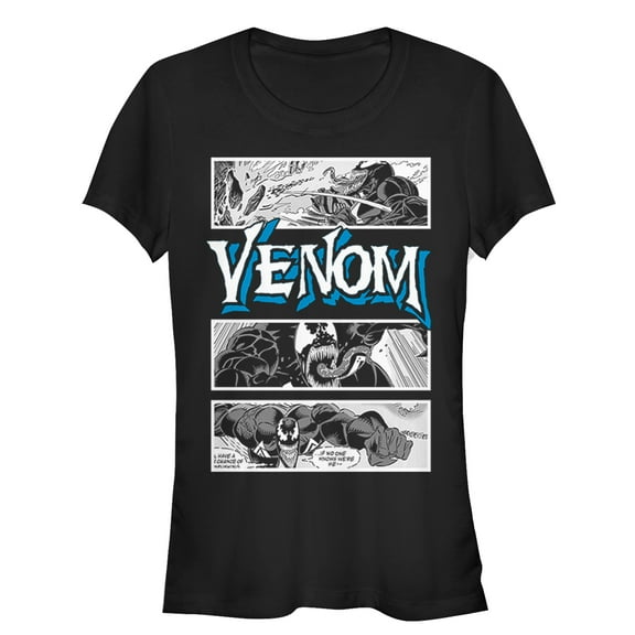 Junior's Marvel Venom Comic Panels  Graphic Tee Black Small
