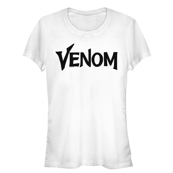 Junior's Marvel Venom Film Bold Logo Graphic Tee White X Large