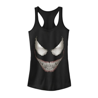 Junior's Marvel Venom Grin  Racerback Tank Top Black Small