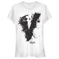 thumbnail image 1 of Junior's Marvel Venom: Let There be Carnage Black V Splatter Graphic Tee White Large, 1 of 3