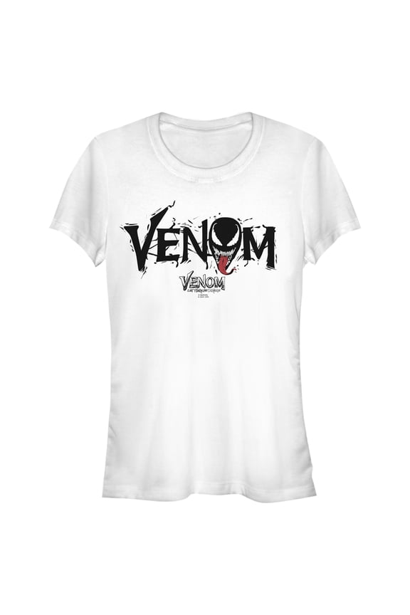 Junior's Marvel Venom: Let There be Carnage Black Webs Logo Graphic Tee White Medium
