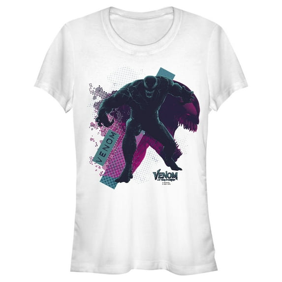 Junior's Marvel Venom: Let There be Carnage Blue and Purple Retro Graphic Tee White 2X Large