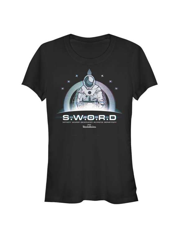 Junior's Marvel WandaVision S.W.O.R.D Logo Graphic Tee Black 2X Large