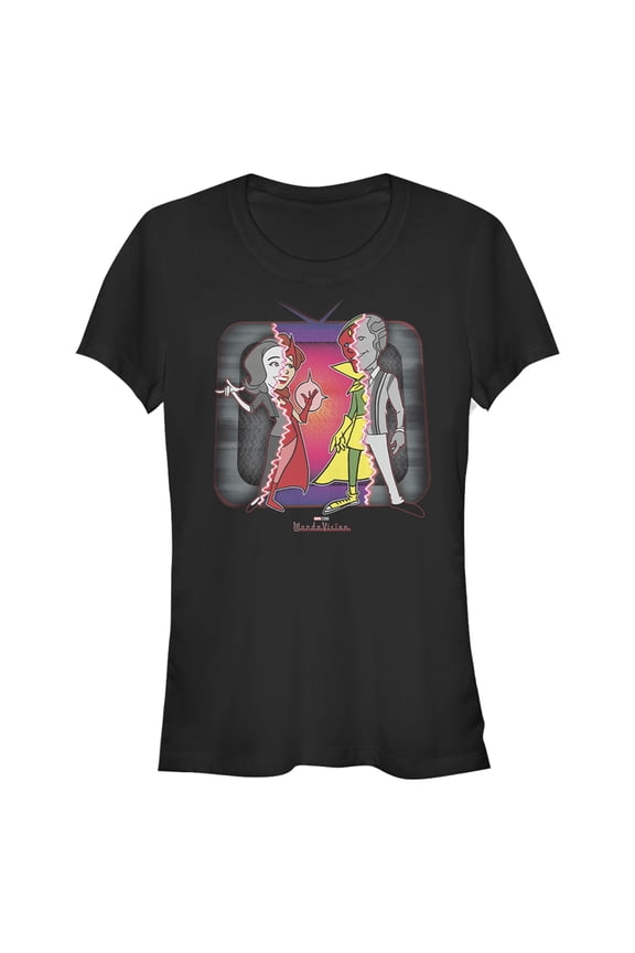 Junior's Marvel WandaVision Secret Identities Graphic Tee Black Large