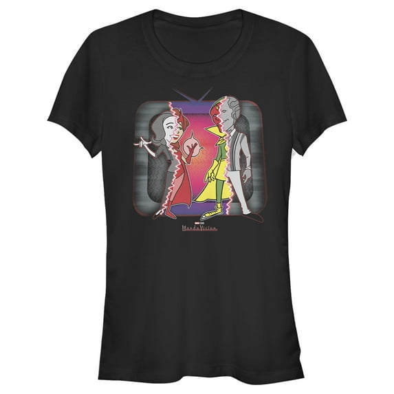 Junior's Marvel WandaVision Secret Identities Graphic Tee Black Small