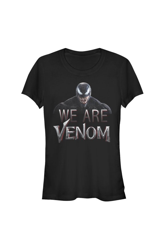 Junior's Marvel We Are Venom Film Logo  Graphic Tee Black Medium