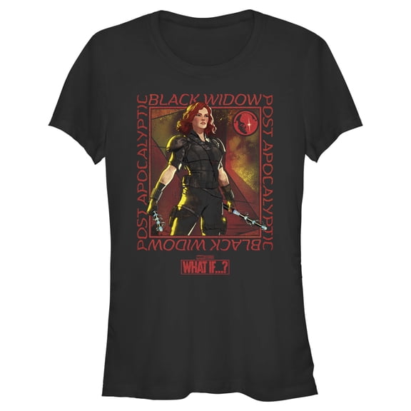 Junior's Marvel What if…? Black Widow  Graphic Tee Black Large