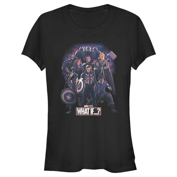 Junior's Marvel What if…? Group Pose Graphic Tee Black X Large