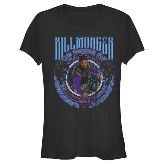 Junior's Marvel What if…? Killmonger Graphic Tee Black Large