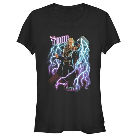 Junior's Marvel What if…? Party Thor Graphic Tee Black X Large