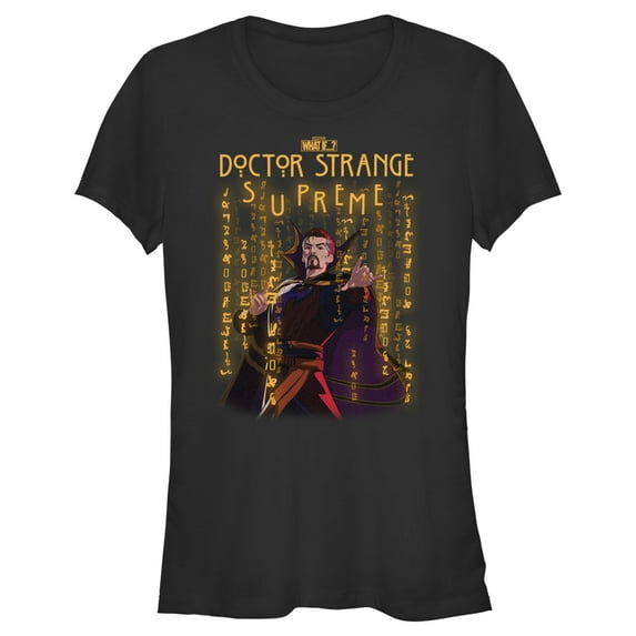 Junior's Marvel What if…? Strange Glyphs Graphic Tee Black 2X Large