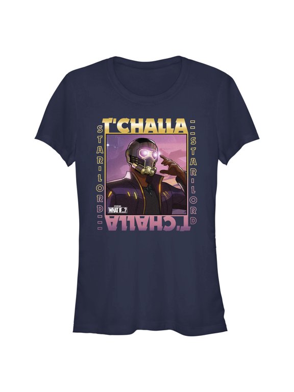 Junior's Marvel What if…? T'Challa Graphic Tee Navy Blue X Large