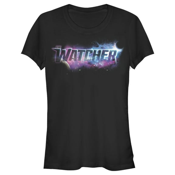 Junior's Marvel What if…? Watcher Logo  Graphic Tee Black Large