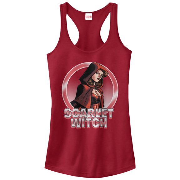 Junior's Marvel Witch Circle Racerback Tank Top Scarlet X Large