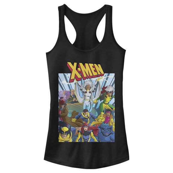 Junior's Marvel X-Men Classic Shot  Racerback Tank Top Black X Large