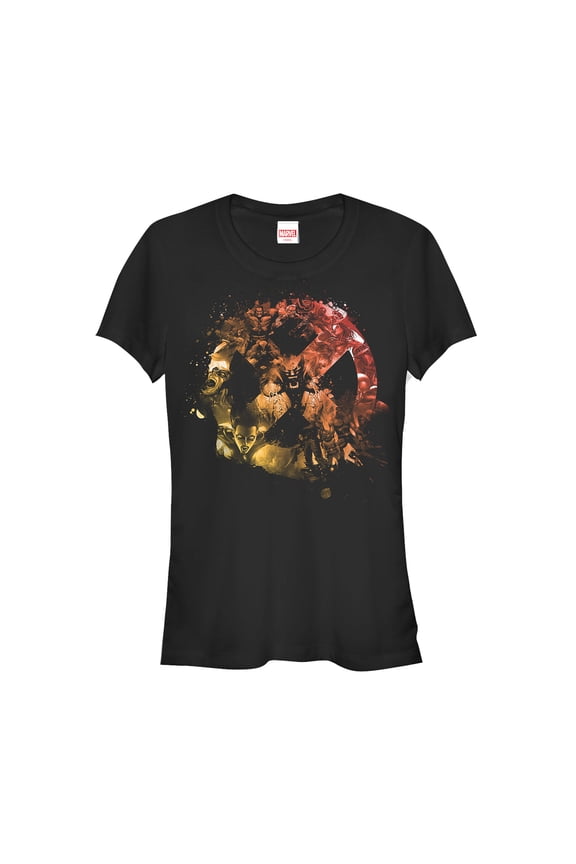 Junior's Marvel X-Men Collage Logo Graphic Tee Black Medium