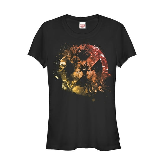 Junior's Marvel X-Men Collage Logo Graphic Tee Black Small