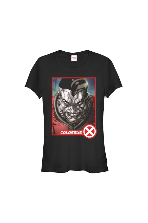 Junior's Marvel X-Men Colossus Card Graphic Tee Black Medium