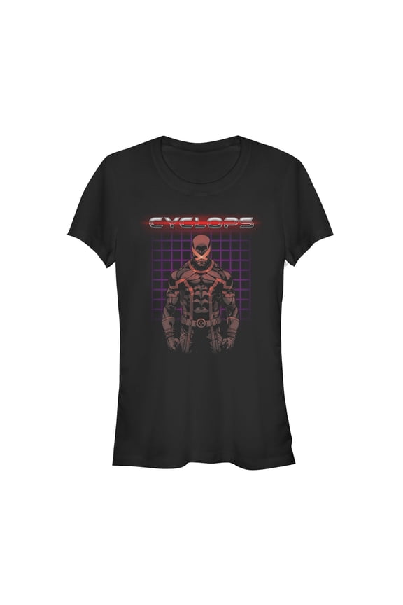 Junior's Marvel X-Men Cyclops Grid  Graphic Tee Black Medium