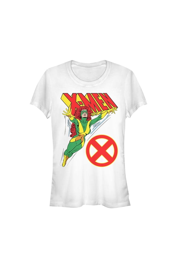 Junior's Marvel X-Men Jean Grey Flight Graphic Tee White X Large