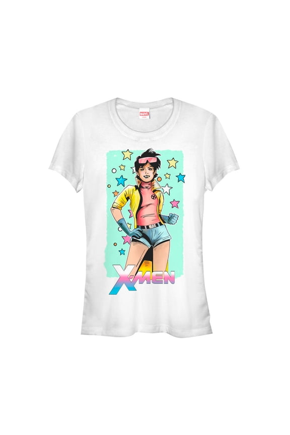 Junior's Marvel X-Men Jubilee Stars Graphic Tee White Small