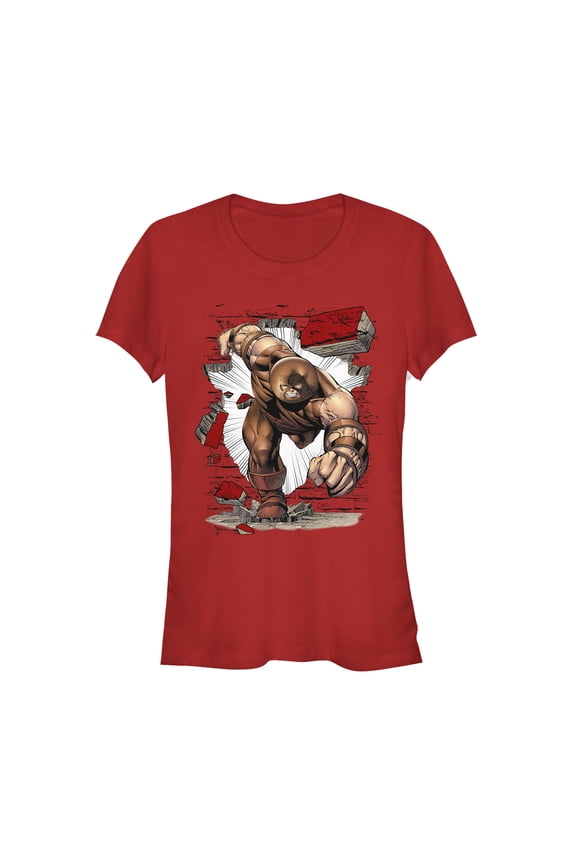 Junior's Marvel X-Men Juggernaut Crash Graphic Tee Red Small