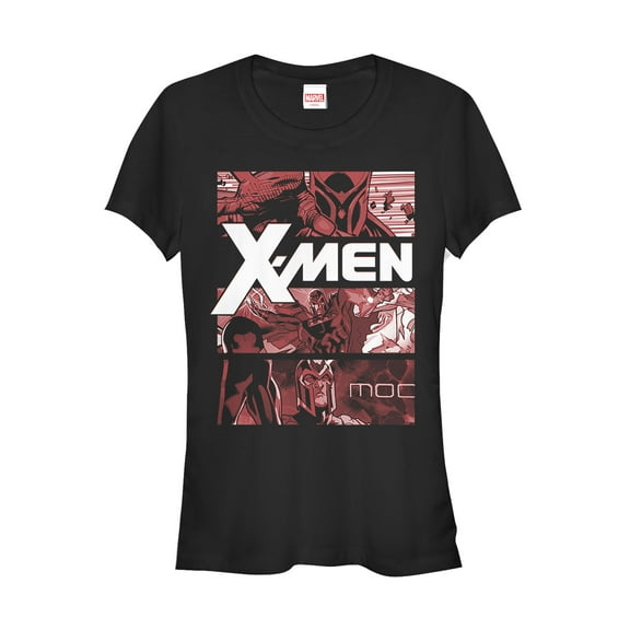 Junior's Marvel X-Men Magneto Panels Graphic Tee Black Medium