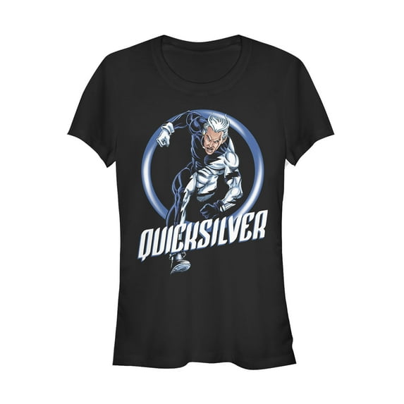 Junior's Marvel X-Men Quicksilver Race Graphic Tee Black Small