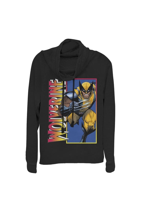 Junior's Marvel X-Men Wolverine Claw Cowl Neck Sweatshirt Black Medium