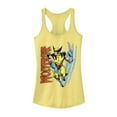 thumbnail image 1 of Junior's Marvel X-Men Wolverine Slash  Racerback Tank Top Banana Medium, 1 of 3
