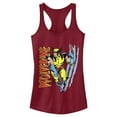 thumbnail image 1 of Junior's Marvel X-Men Wolverine Slash  Racerback Tank Top Scarlet X Large, 1 of 3