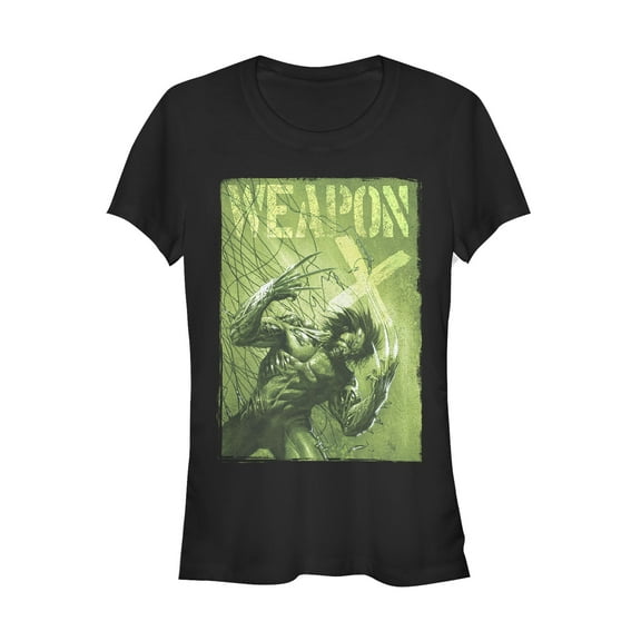 Junior's Marvel X-Men Wolverine Weapon X  Graphic Tee Black 2X Large