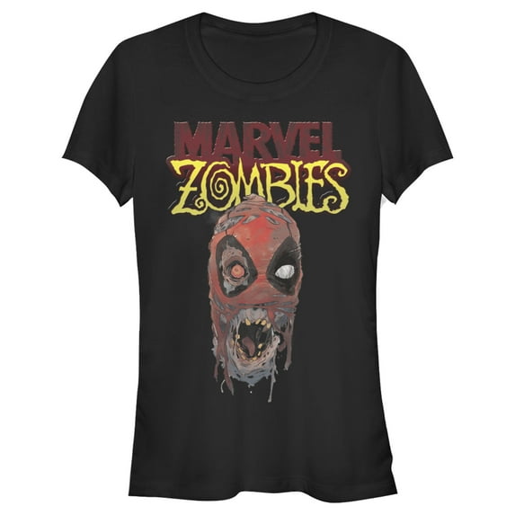 Junior's Marvel Zombies Deadpool Face Graphic Tee Black 2X Large