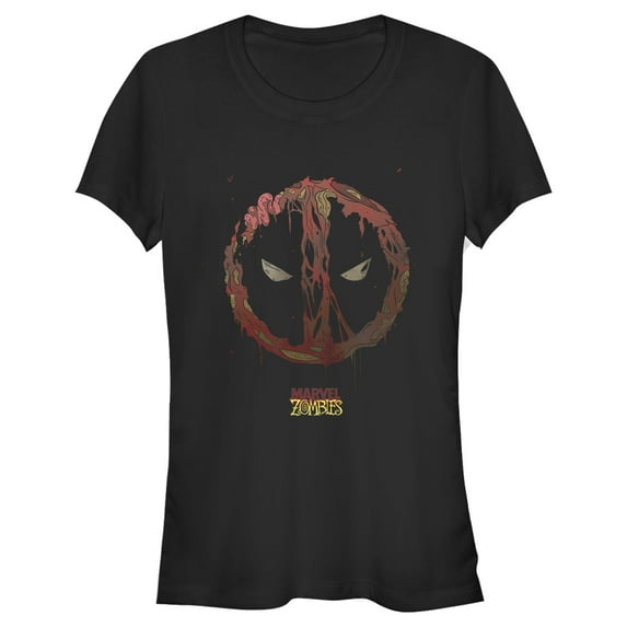 Junior's Marvel Zombies Deadpool Mask Graphic Tee Black Medium