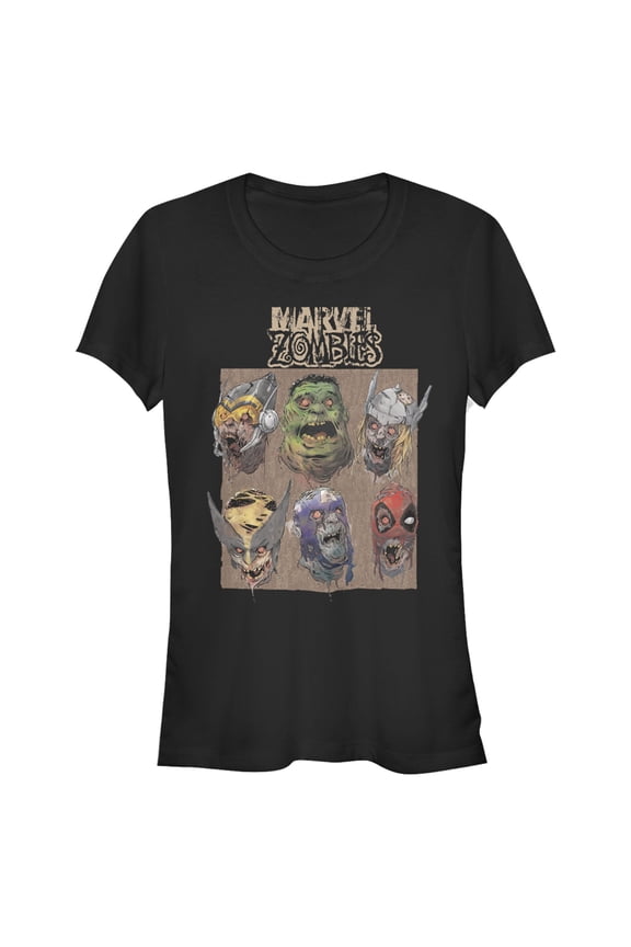Junior's Marvel Zombies Happy Faces Graphic Tee Black 2X Large
