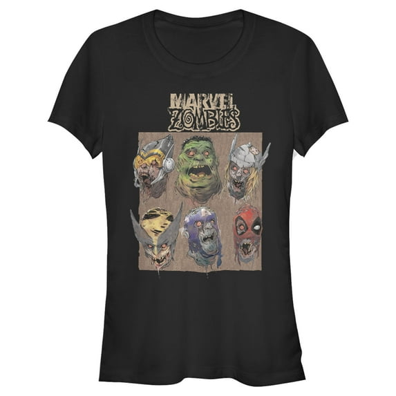 Junior's Marvel Zombies Happy Faces Graphic Tee Black Large
