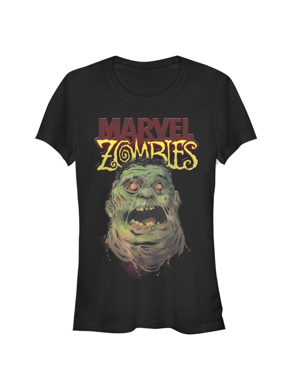Junior's Marvel Zombies Hulk Face Graphic Tee Black Medium