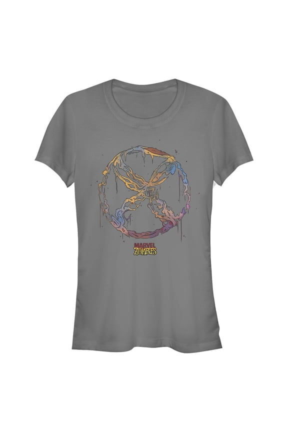 Junior's Marvel Zombies X-Men Logo Graphic Tee Charcoal Large