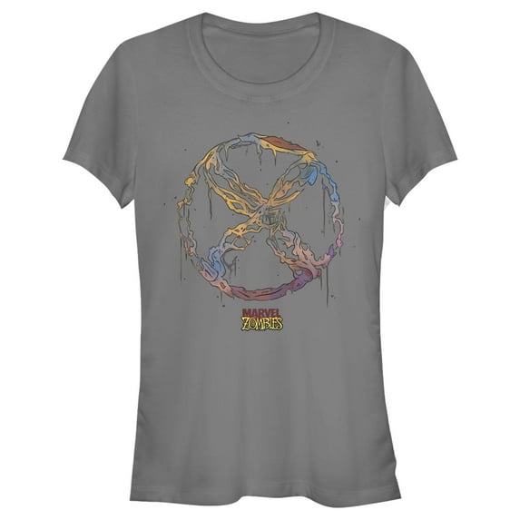 Junior's Marvel Zombies X-Men Logo Graphic Tee Charcoal Medium